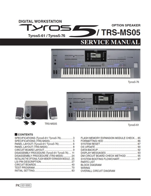 Product picture Yamaha Tyros5 TRS-MS05 Service manual
